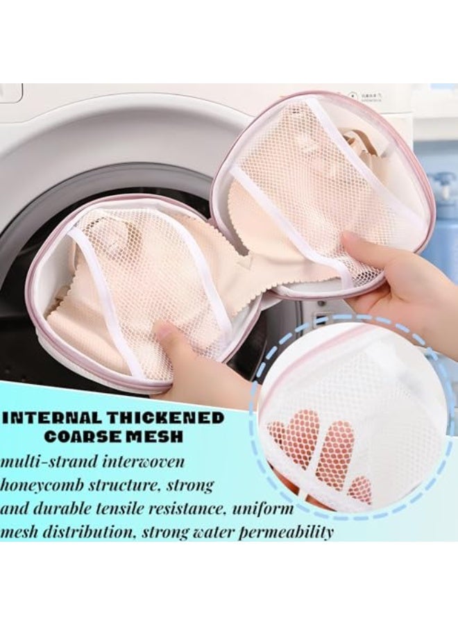 CLENEA 2Pcs Underwear Laundry Bag with Zipper, Bra Washing Bag for Laundry Mesh，Honeycomb Mesh Laundry Bags for Delicates, Pink - Image 4